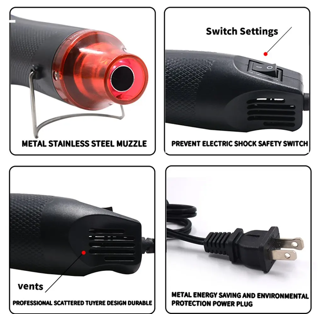 Factory wholesale 2M cable corded hot air gun Quick fuse electric hot air gun