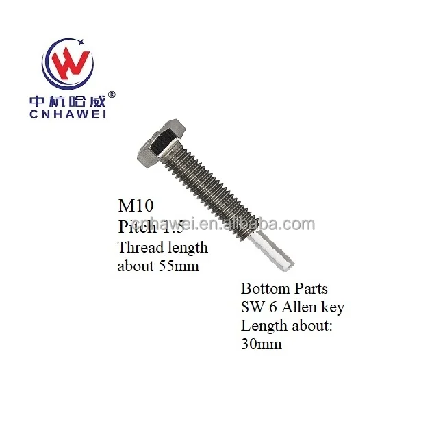 Custom design Hexagon bolt with hex key on bottom