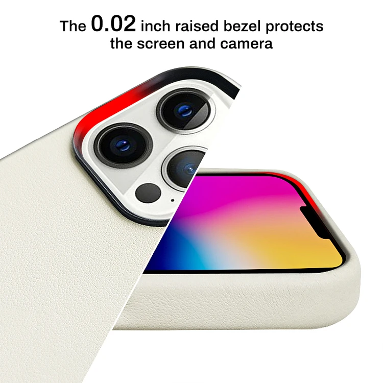 High Quality Full Wrapped Nappa Leather Mobile Phone Case for iPhone 13