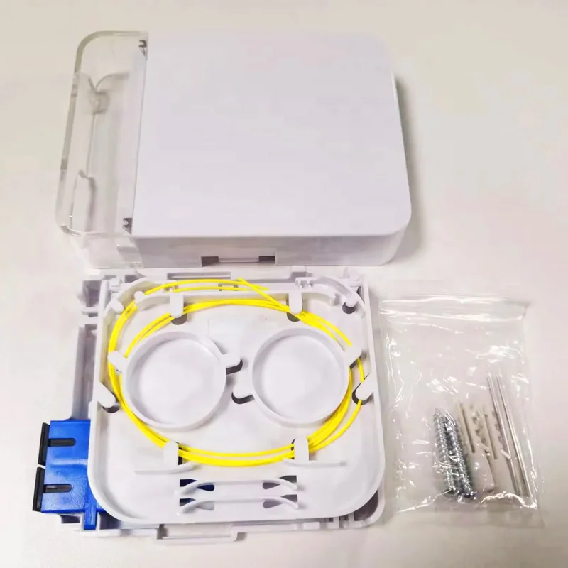 FTTH Terminal Distribution ATB Box Indoor 2 Core Plastic Socket Panel Access Box