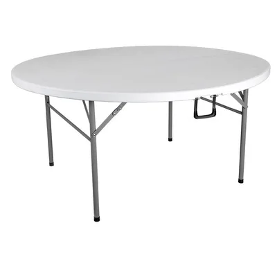 Plastic Folding table round used for banquet outdoor wedding folding tables 6 ft table chairs