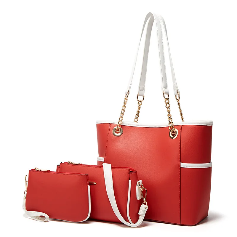 
Spring Atmosphere Simple All-match Womens Handbag Three-Piece Set Mothers hang bag Affordable Soft Leather Shoulder Bags 
