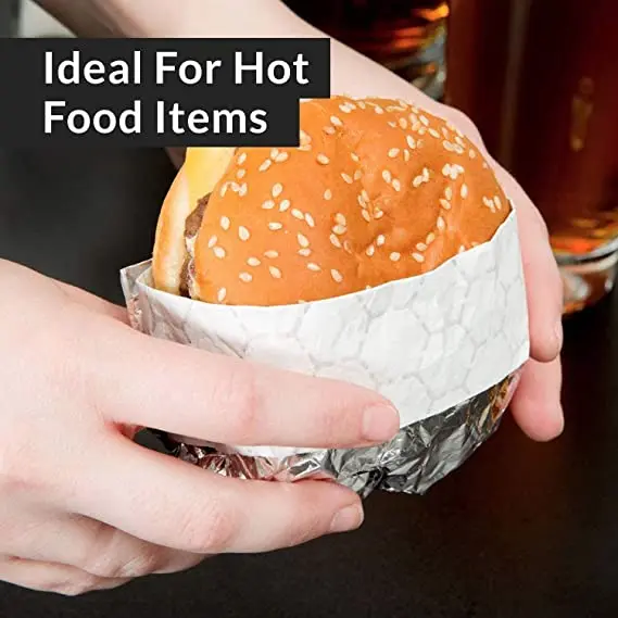 Wholesale custom Honeycomb aluminum foil laminated paper for burger wrap