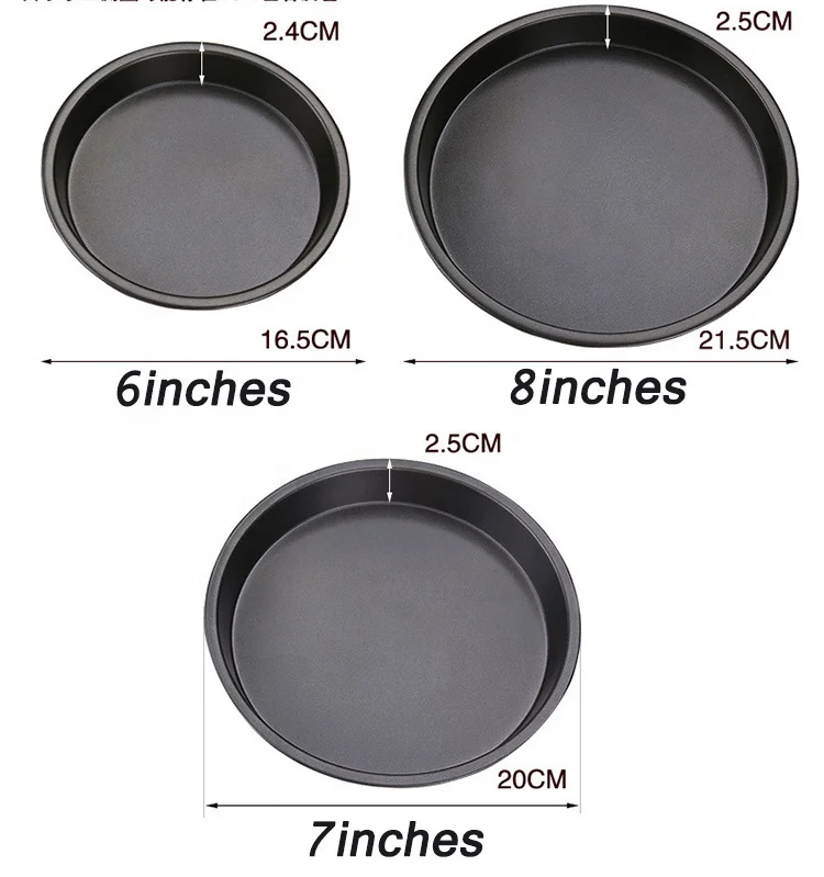6 7 8 inch Premium Non-Stick Pizza Pan Bakeware Carbon Steel Pizza Plate Round Deep Dish Pizza Pan Tray Mold Mould Baking Tools