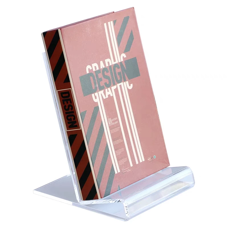 Factory custom acrylic desktop L-shaped book holder