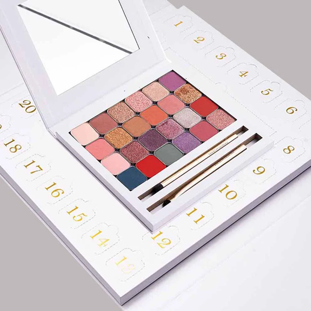 Christmas Makeup Wholesale Advent Calendar Private Label Eye Shadow Gift Set Box Make Up Set Private Label Cosmetics