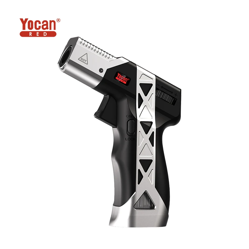 Wholesale Custom Windproof Alloy Refillable Butane Torch Lighters Jet Flame Torch Gas Lighter Gun for Kitchen BBQ