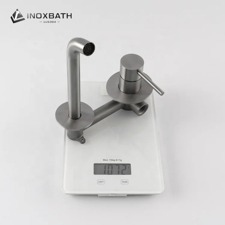 Two Holes concealed Brushed Golden Basin Hot and Cold Water Faucet Bathroom Washbasin wall mounted mixer for basin water mark