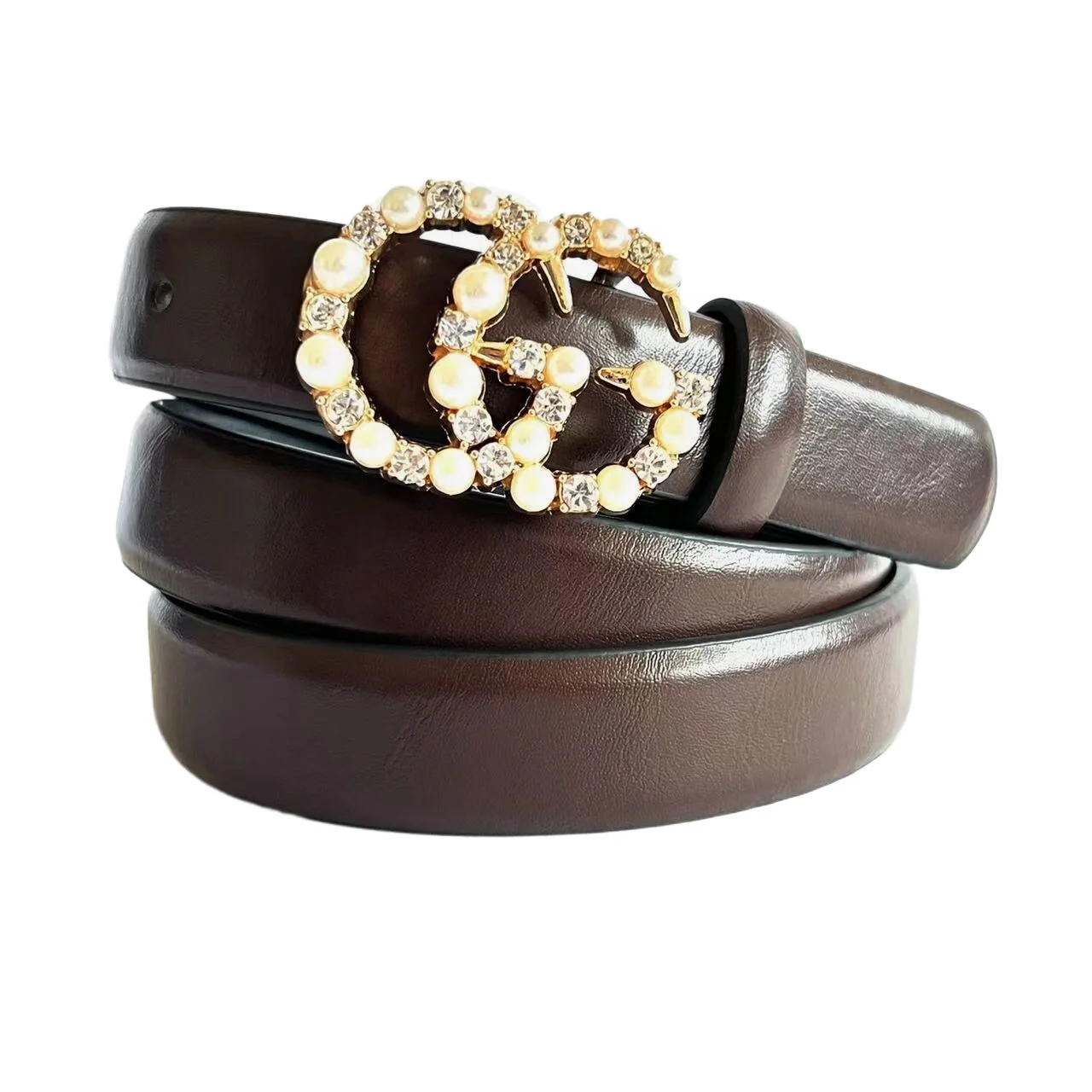 2022 New Fashion Rhinestone Belts with  Shiny Diamond Crystals for Women in Red color Pu or leather workable