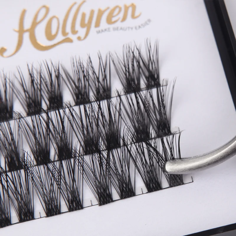 Hollyren Lash DIY Eyelash Extensions Private Label Segmented DIY Lash Extensions Pre-Cut DIY Home Lash Extensions Full Kit