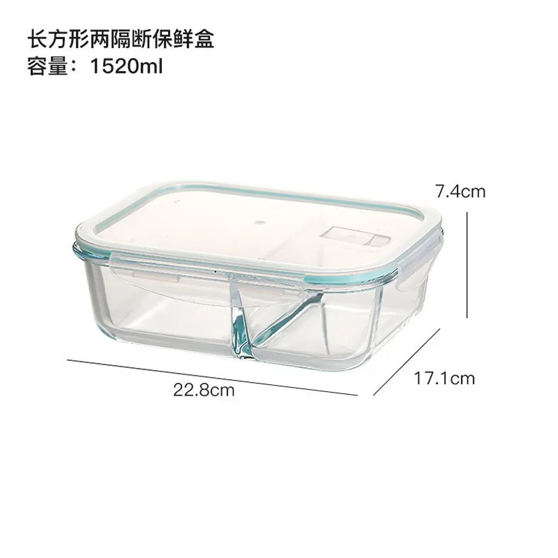 Custom High Quality Glass Containers Food Storage Lunch Box for Food High Borosilicate Pyrex Glass Promotional Home Supplies