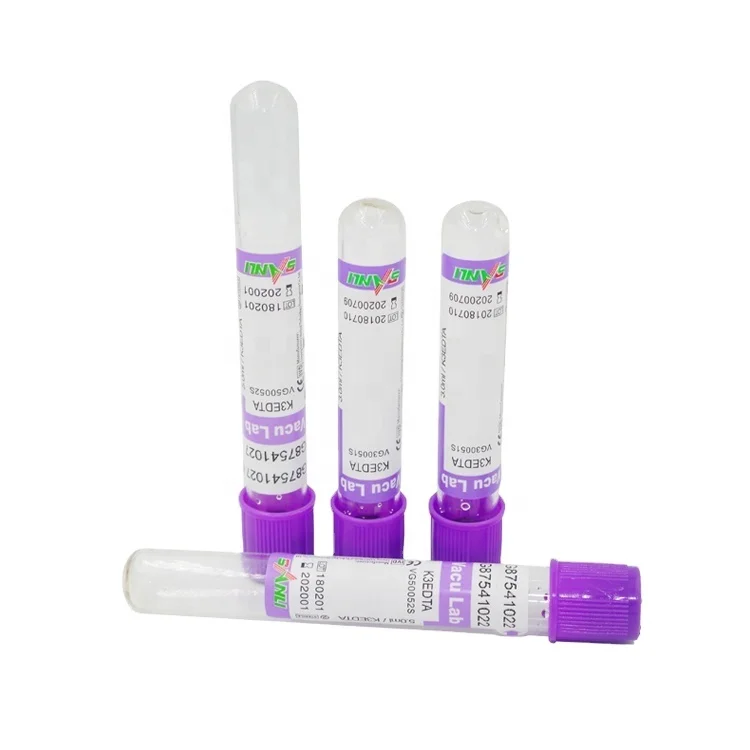 High Quality Cheap Price K3 EDTA Test EDTA K3 Blood Collection tube PET Plastic With Rubber k2 k3 edta blood collection tube