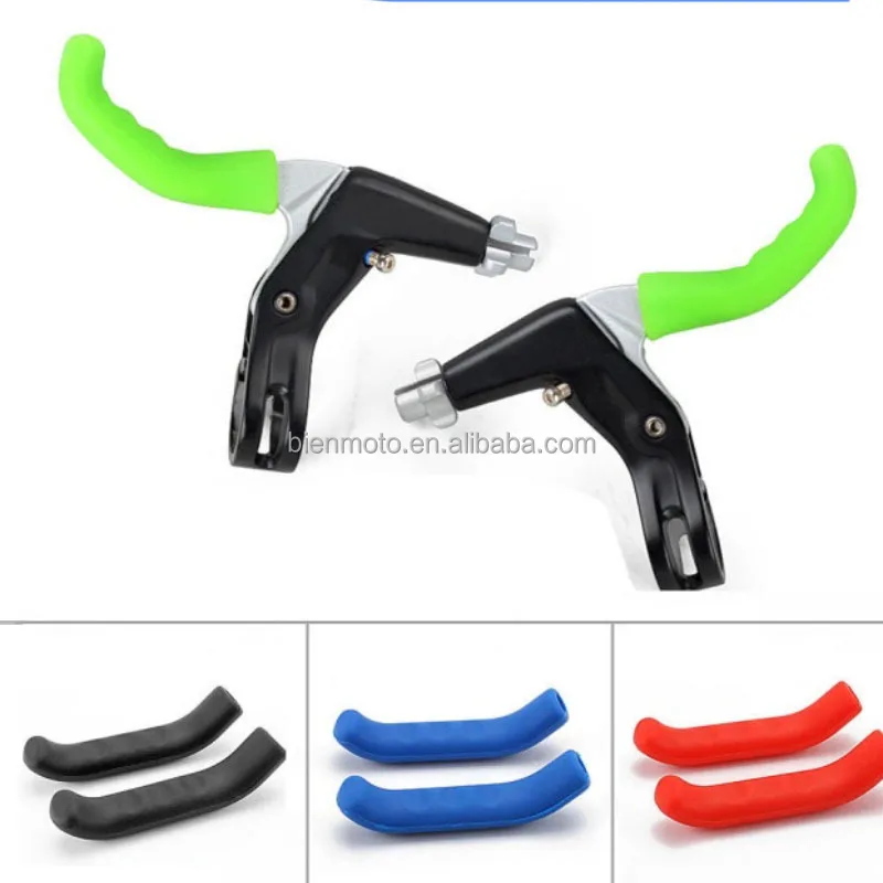 2pcs Bicycle Brake Handle Lever Cover Non-slip Silicone Handlebar Grip Cover  Fixed Gear Universal Type Brake Lever Protection