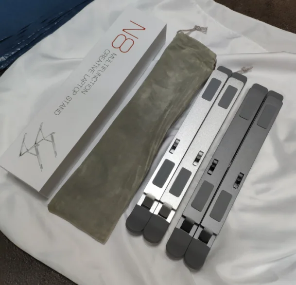 Widen Heavier Desk Notebook Holder Height Adjustable Double Layer Portable Folding Aluminium Laptop Stand