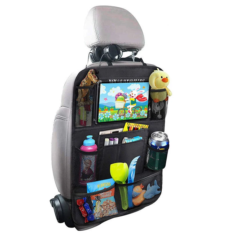 
Storage Backseat Car Organizer Kick Mats Seat Back Protector Organizer for Kids Toddlers Toys 