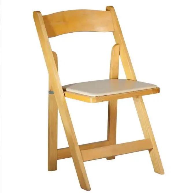 Hot Selling White Folding Chairs Outdoor Beech Wood Folding Chair For Wedding Events