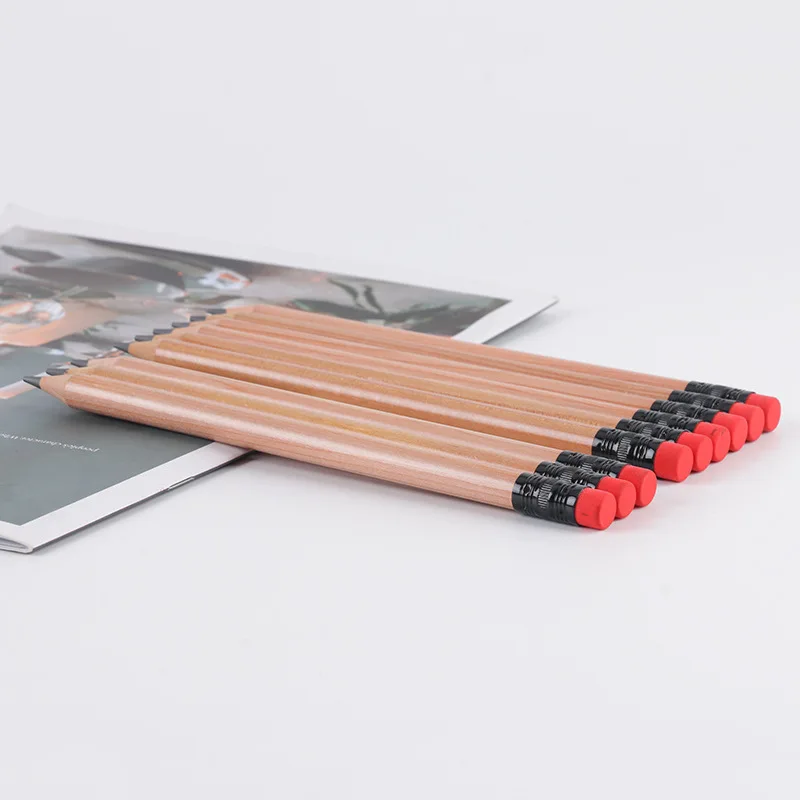 Custom 1.0 cm Thick Pencils in Bulk Round Jumbo Cedar Wooden HB Pencil With Big Eraser
