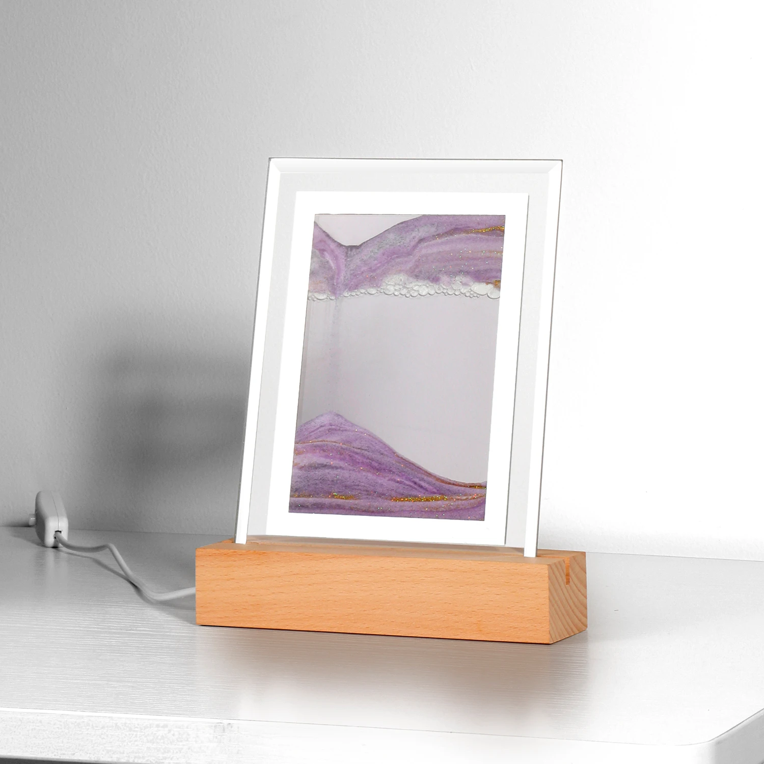 2022 new arrival Morden Style Painting Table Led Art Night Light Flowing Desk Quicksand Lamp