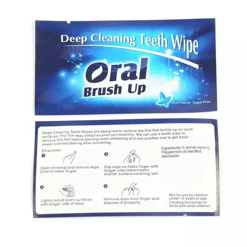 Easy Use Oral Brush Up Clean teeth cleaning wipes pet dental finger wipes Deep Cleaning Teeth Wipe