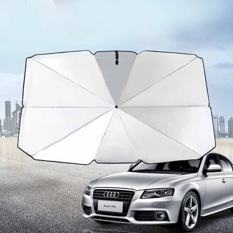Portable nylon sunshade cover UV resistant foldable windshield car umbrella