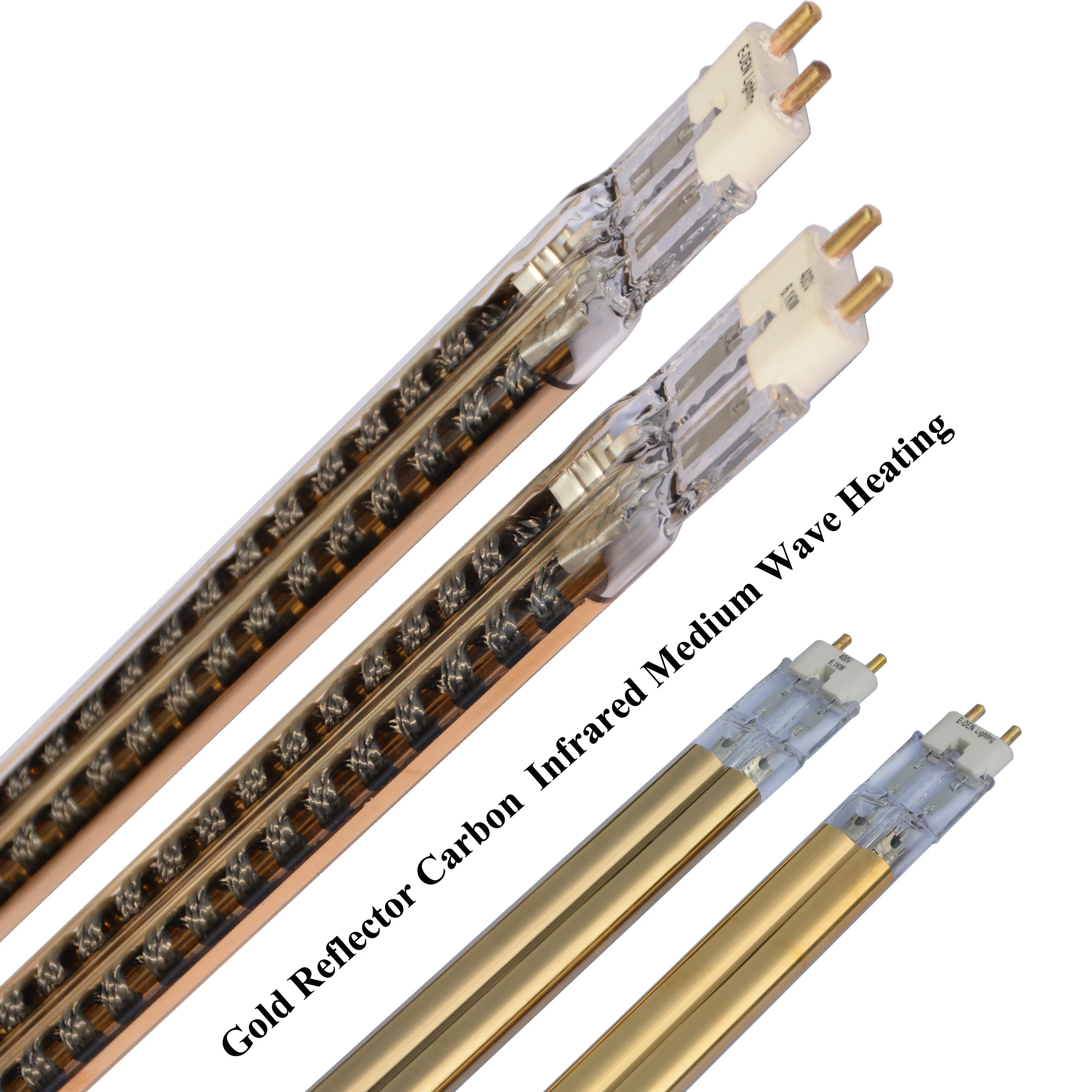 400V 6100W Carbon Medium Wave Infrared Heating Lamp Gold Reflector Replacement KBA IR Lamp