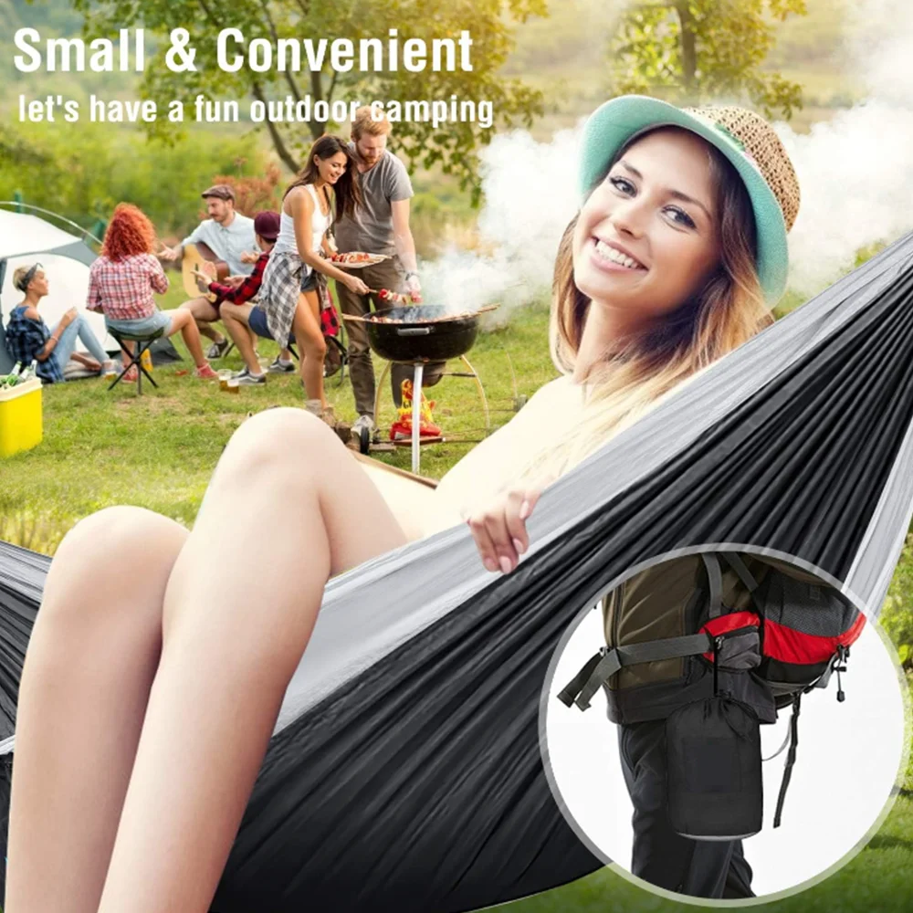 Portable and Durable Hammocks Outdoor New Design Hammock Swing with Side Pocket and Carry Bag