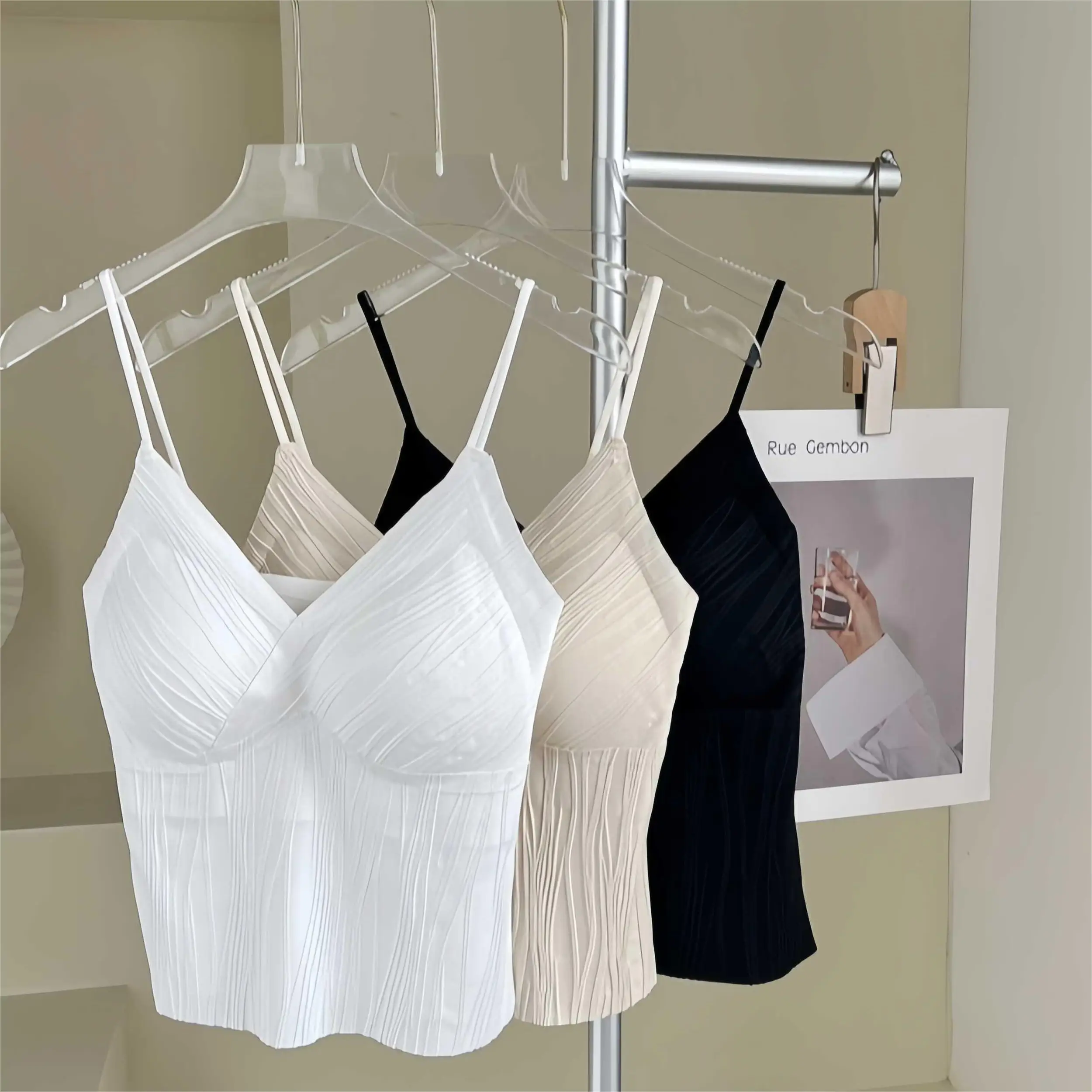 Custom Tank Top 1388# Hot Sale Beautiful Back Knit Suspender Vest Women Summer Sexy Waist Bottoming Fashion Girl Top