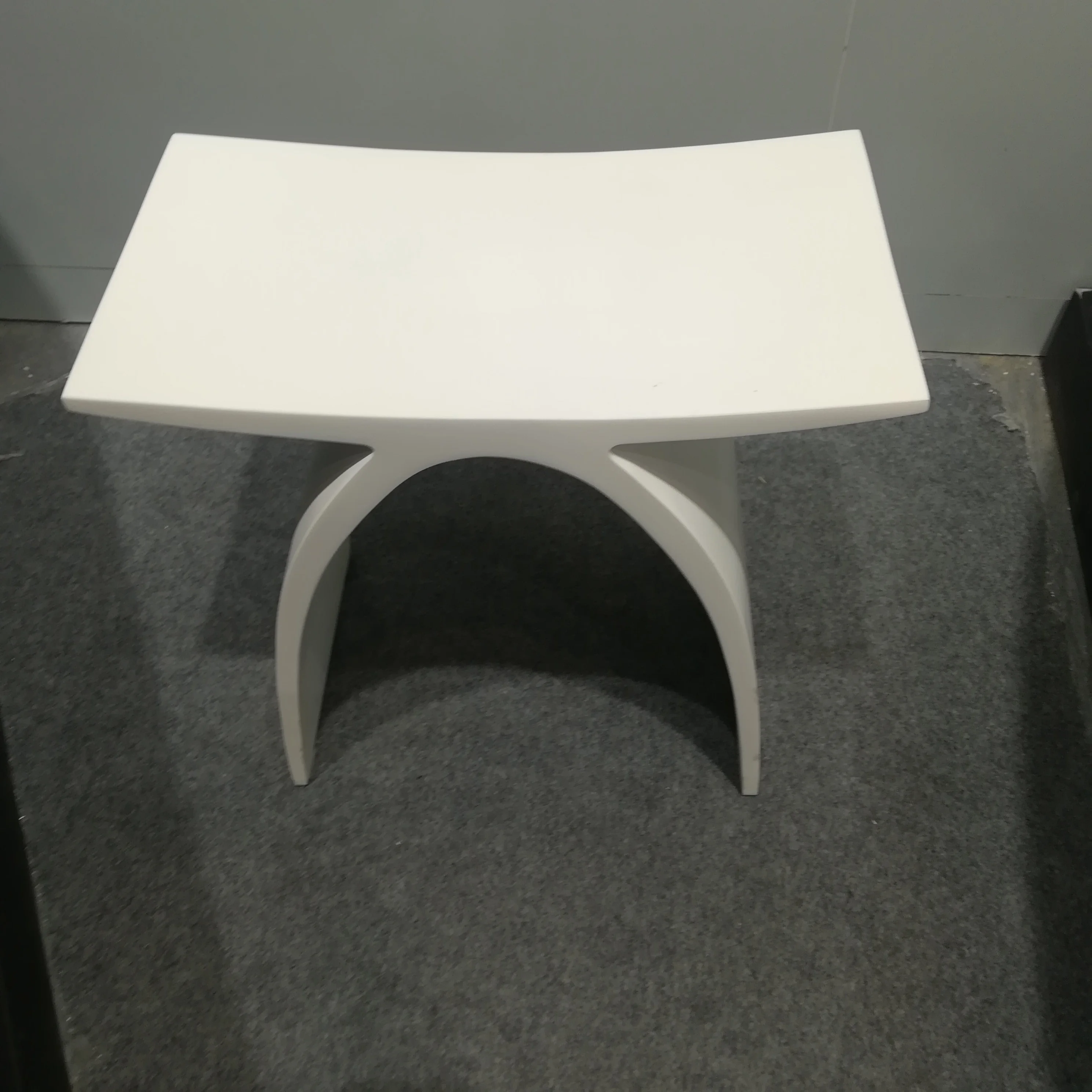 GeMei factory new design solid surface stool aritificial stone shower bench  bathroom stool taburetes para ducha