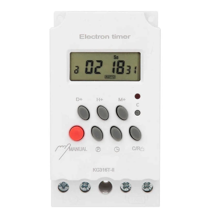 AC 220V KG316T-II Digital Time Switch With LCD Digital Display Micro Computer Electron Timer Control Switch