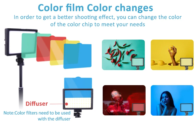 Shoot Live Streaming Youtube LED Photography Video Light Panel Lighting Photo Studio Lamp Kit With Tripod Stand RGB Filters