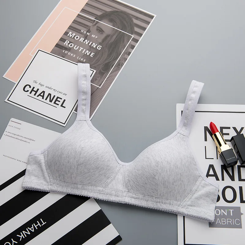 Factory Direct Young Girls Cute Bra Wide Shoulder Band Student Underwear Wireless Bra Teen Girl