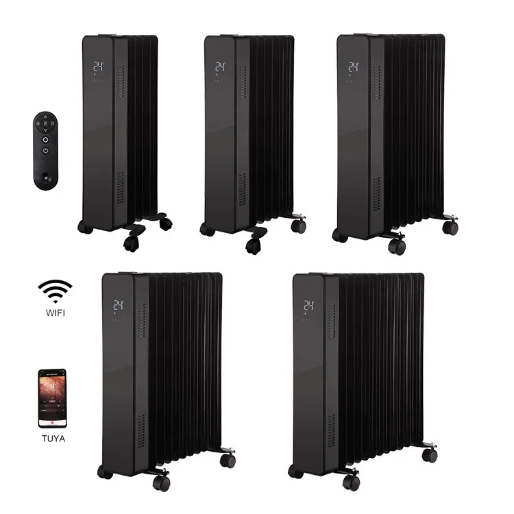 1000W 2500W Custom fins heater oil filled panel electric heaters household uk oil filled radiator heater with timer