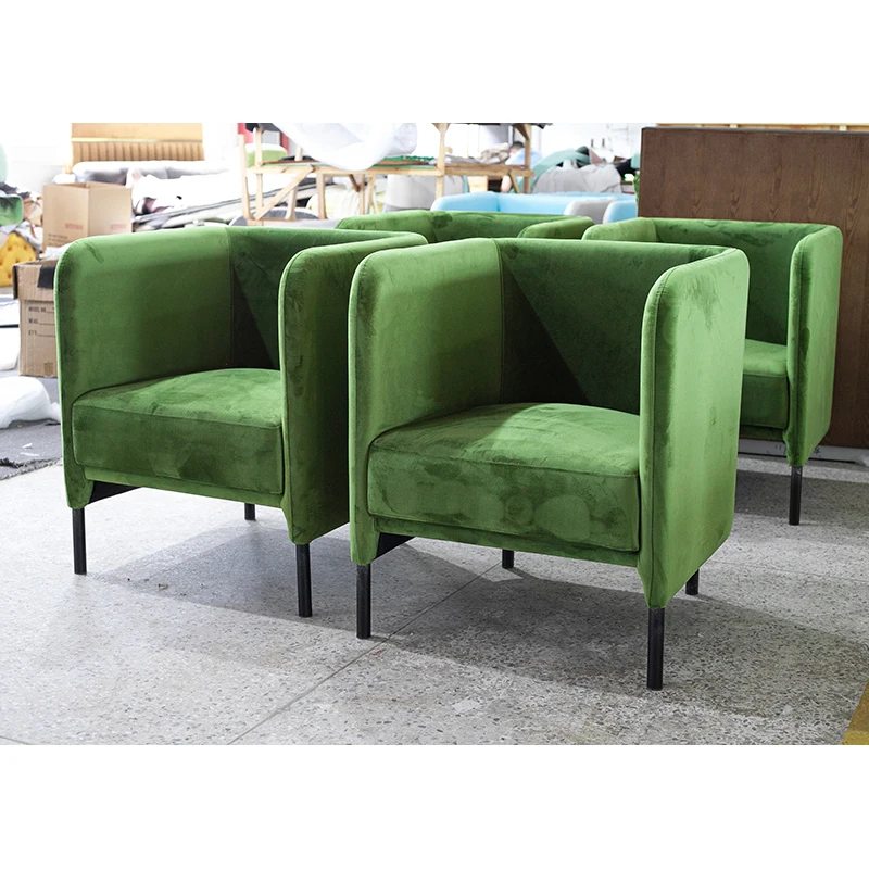 Hendry Nordic Design Velvet High Quality Living Room Sofas with cushion Armchair Flannelette Green Accent Chair Leisure Chair