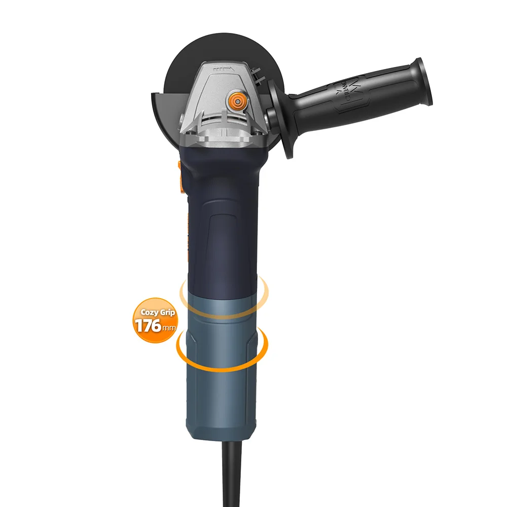 Portable Polisher 5 inch 125mm 1300W 6-Speed AC Brushless Variable Speed Angle Grinder with 2,800-10,000 rpm Speed Control