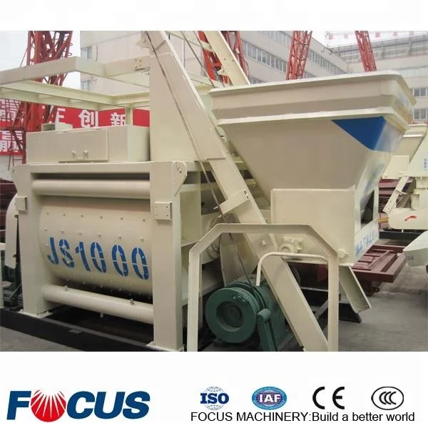 50-60m3 Twin Shaft Small Concrete Mixer for Sale Focus JS1000
