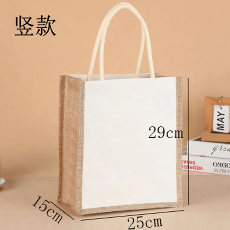 Wholesale Customized LOGO Jute Tote Bag High Quality Reusable Tote Shopping Bags Burlap Jute Tote Bag