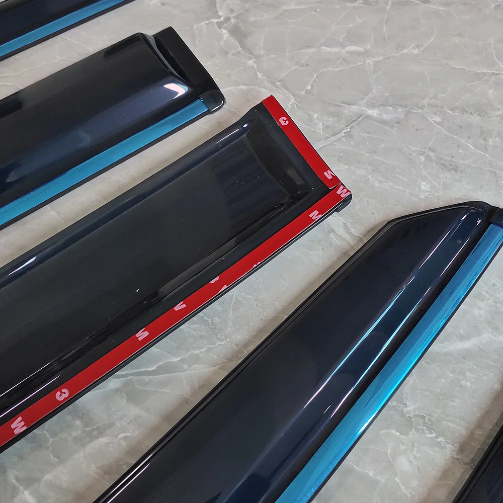 Leadway Made of  PC Plastic Car Deflector for Toyota Venza 2021-2024 Chrome Window Visor Car Rain Wind Guards 6PCS/SET