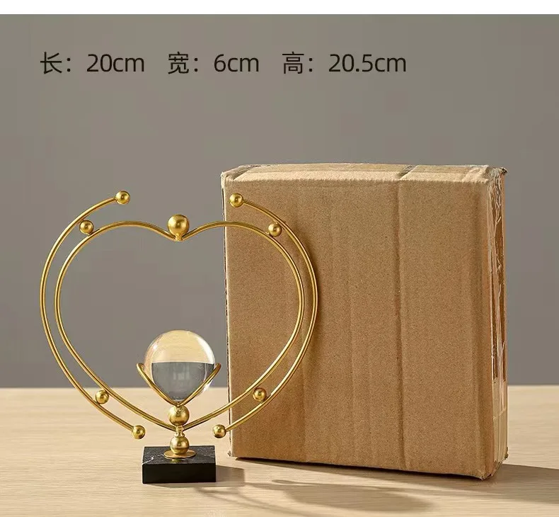 Wholesale modern Scandinavian iron light luxury creative crystal ball love metal crafts TV cabinet office decorative ornaments