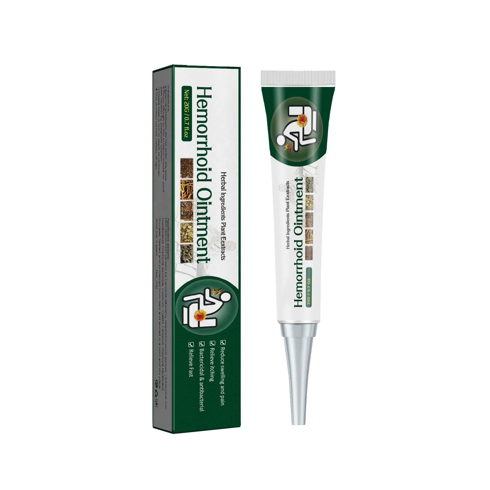 20g herbal extract hemorrhoids treatment ointment to relieve itching swelling and pain eliminate meat ball body care