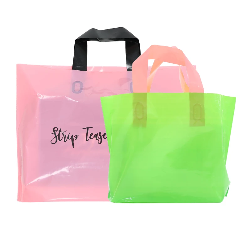 Wholesale Customizable Logo Printing Plastic Shopping Bag With Handle recycle shopping bags