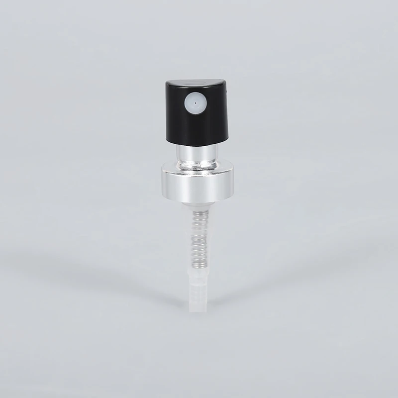 Aluminum 15mm 18mm crimpless travel pressurized perfume spray machine pump atomizer