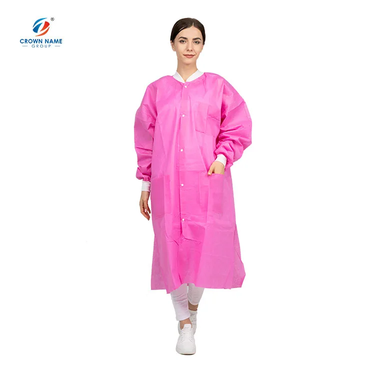Wholesale SMS lab coat disposable pink lab coats for woman