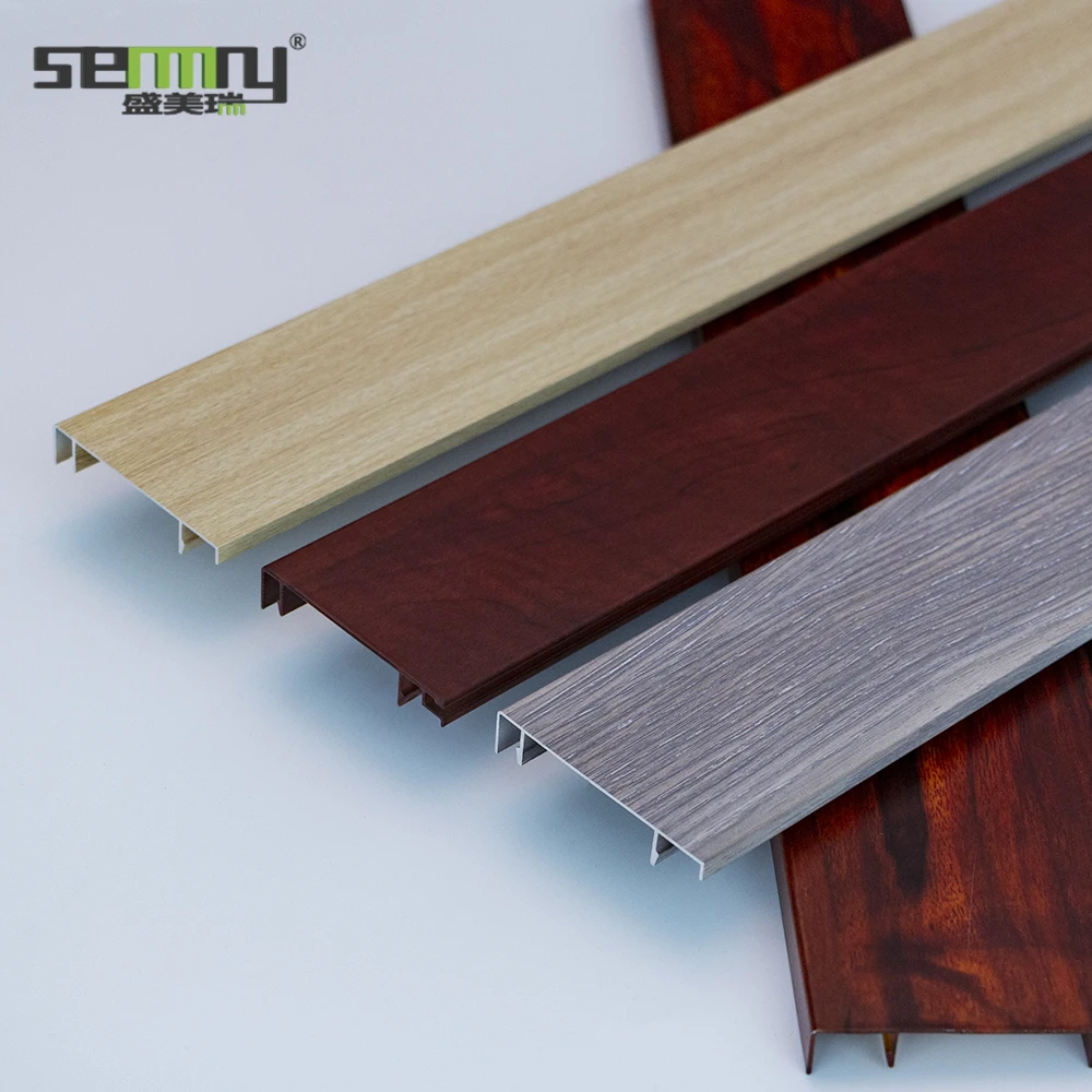 Fire Prevention aluminium wood grain Skirting Board Hotel waterproof aluminium coloured skirting boards