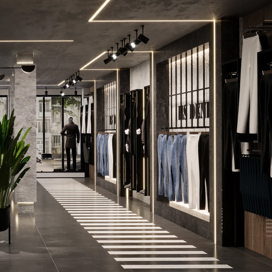 Retail Wooden Clothing Boutique Store Furniture Custom Commercial Womenswear Shop Fixtures Floor Stand