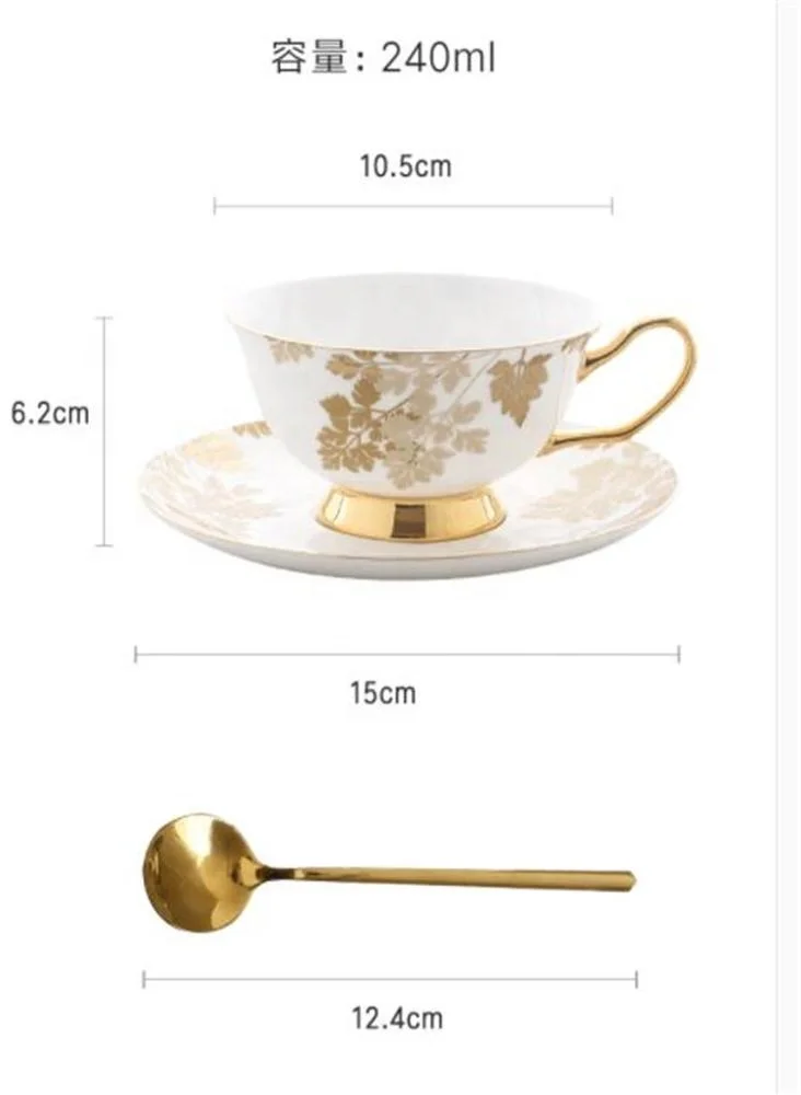 Exquisite western personalized fine bone china coffee tea  unique cup and saucer