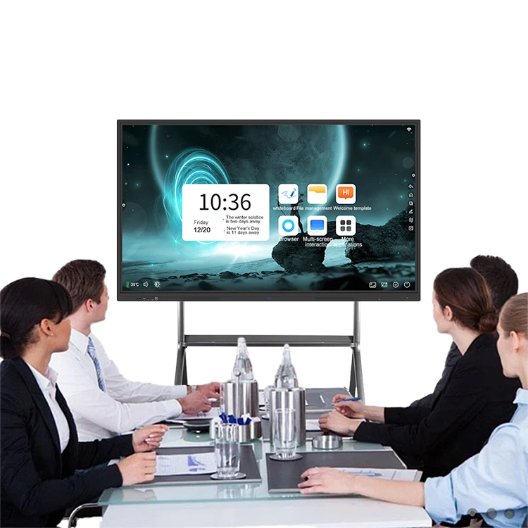 Интерактивный экран 4K 65 дюймов Интерактивная плоская панель сенсорный смарт-белая доска