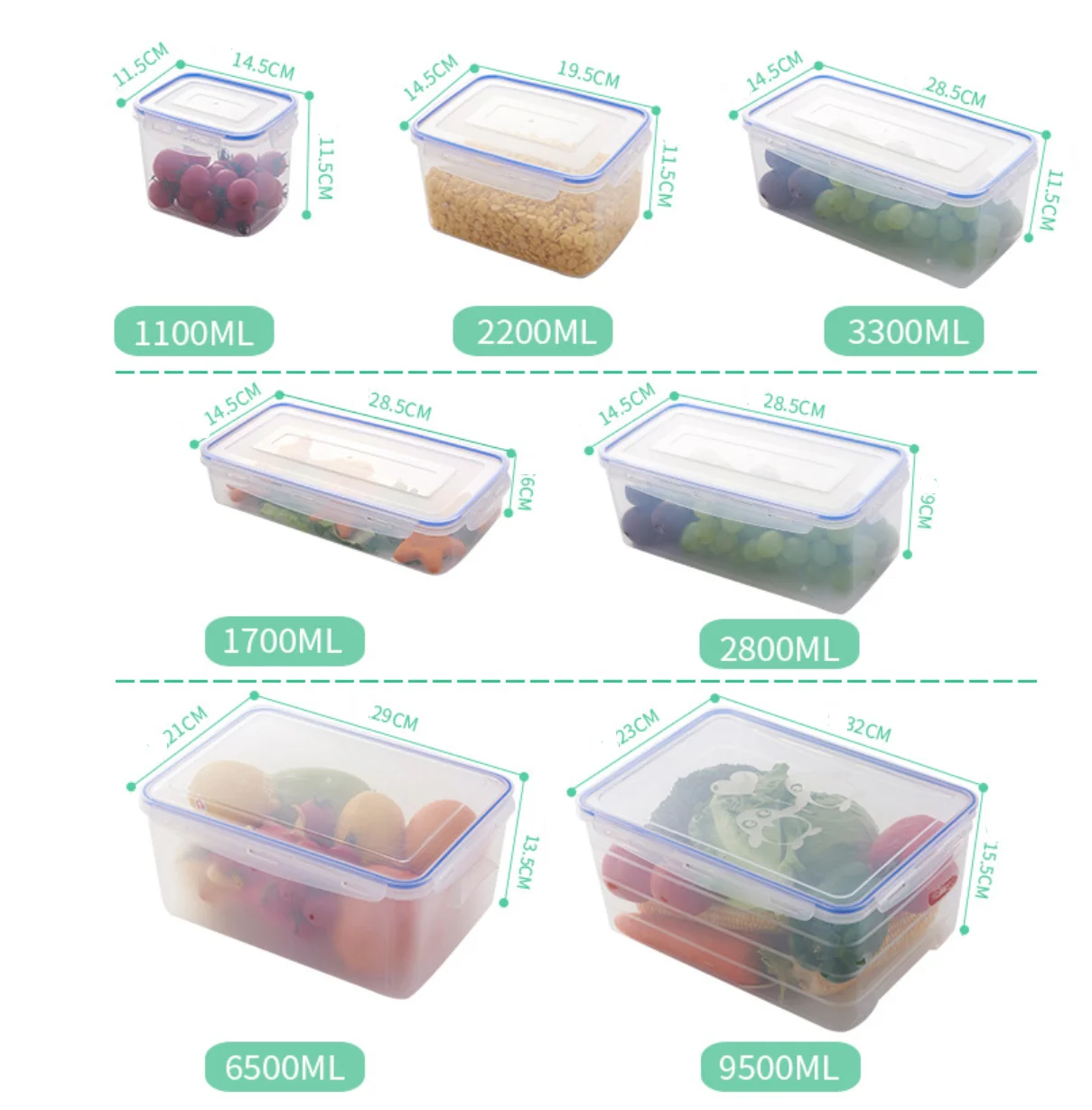 Fullstar plastic Food Storage Box with Lids and Airtight Leak Proof Easy Snap Lock and BPA Free Clear Plastic Container Set