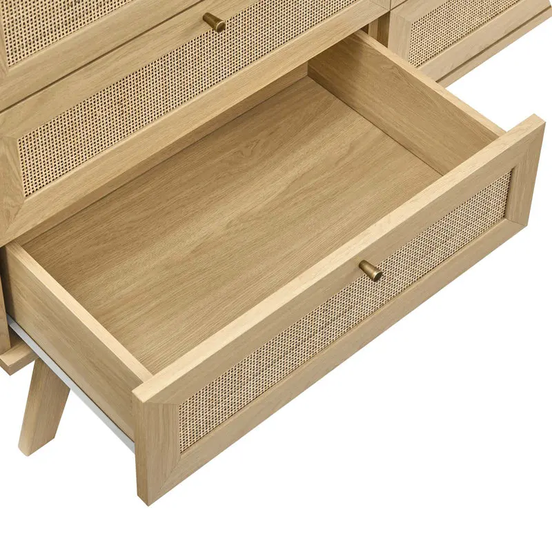 New Design Modern Bedroom Furniture Bedroom Chest of 6 Rattan Dresser Drawers
