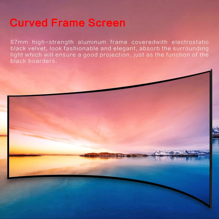 150 дюймовый экран для проектора/3d изогнутый экран для домашнего кинотеатра/Изогнутые Экраны для проектора, 3D экран для проекции из материала