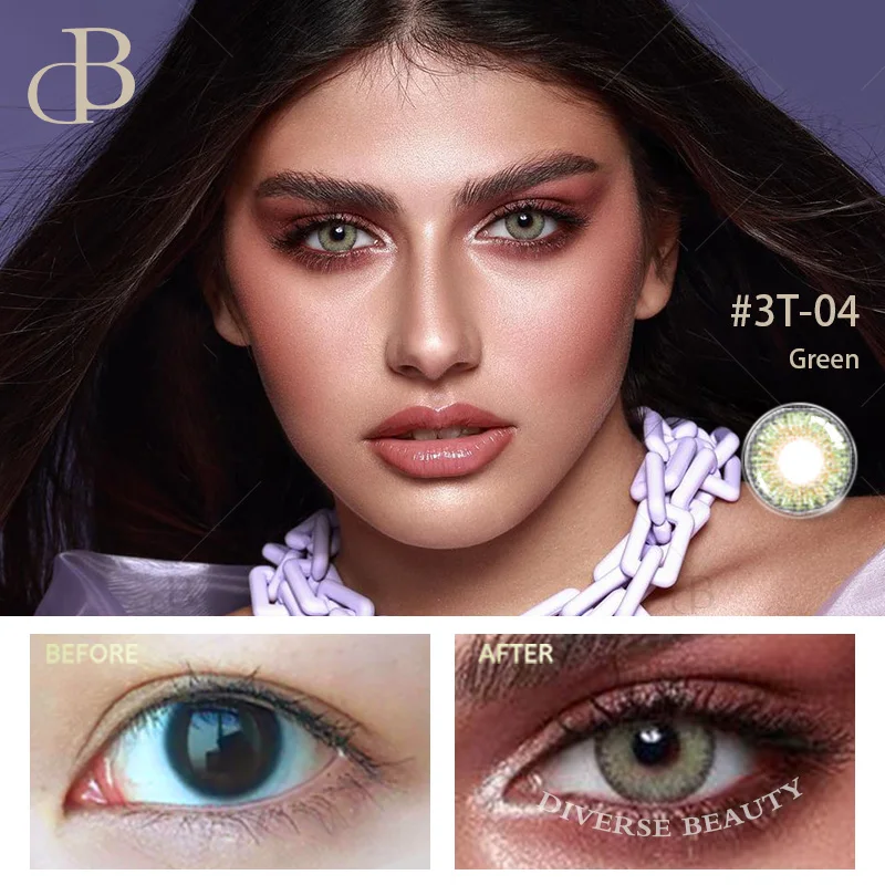 hot yearly eye colored contact lenses natural 3-tones contact lenses with custom design logo contact lenses wholesale